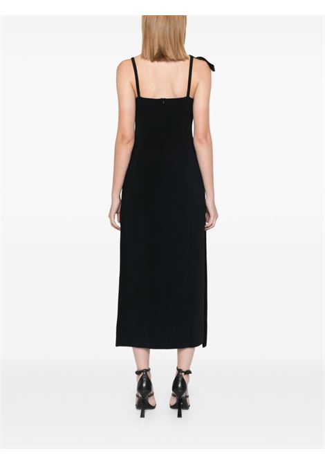 Black satin-bow midi dress David Koma - women DAVID KOMA | PF24DK10DABLK